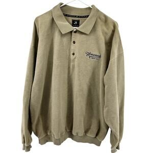 Ahead Authentics Polo Sweatshirt Homestead Golf Resort 100% Cotton Khaki Tan XL